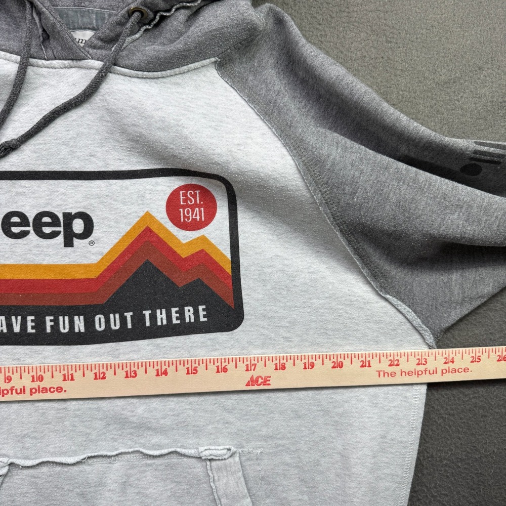 J. America Jeep Hoodie Sweatshirt Unisex S Raglan Retro Graphic Graphic Pullover - Picture 4 of 10